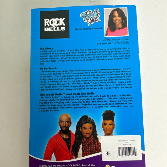 2022 The Fresh Dolls Rock the Bells Anthony AA Male Doll 12" #001 NMSDC Cert. - Picture 4 of 4